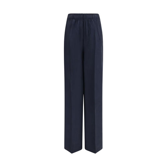 Prada Blue Silk Casual Pants