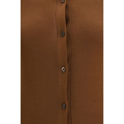 Prada Brown Fleece Wool Cardigan