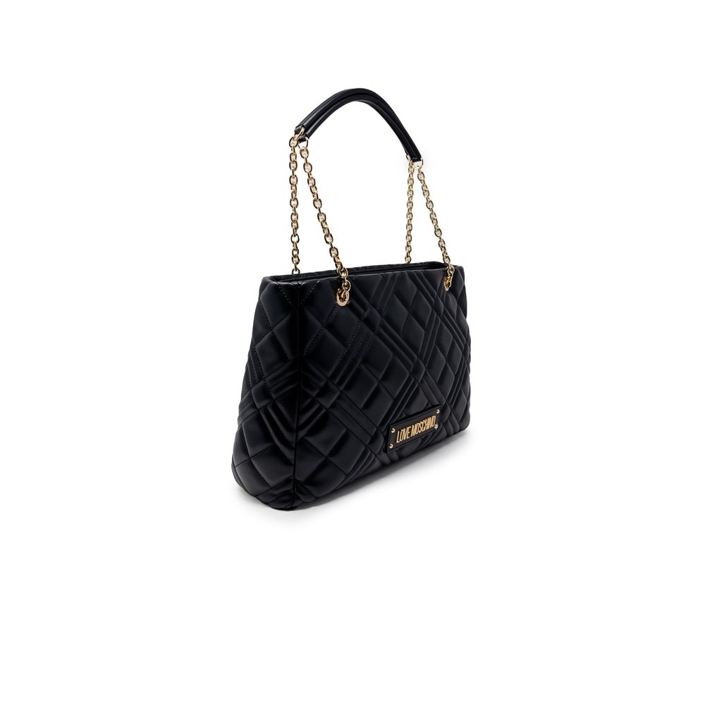 Handbag by Love Moschino for women in polyethylene & polurethane black & gold presents a ornamental silhouette, showcasing a secure , ample , and versatile handle for a ornamental finish.