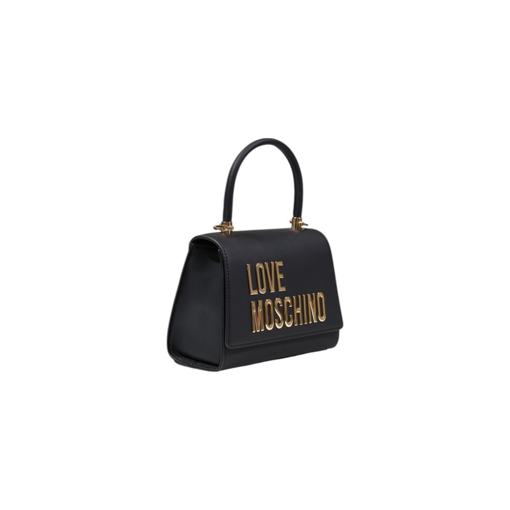 This Handbag by Love Moschino for women in polyethylene & polurethane and gold presents a sculptural silhouette featuring a secure flap, ample , and versatile handle for a sculptural finish.