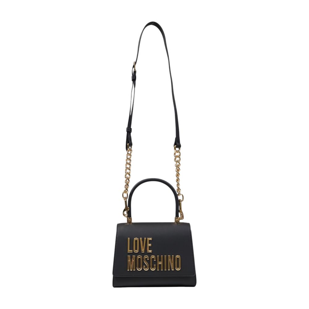 Handbag by Love Moschino for women in polyethylene & polurethane gold presents a ornamental silhouette, showcasing a secure flap, ample , and versatile handle for a ornamental finish.