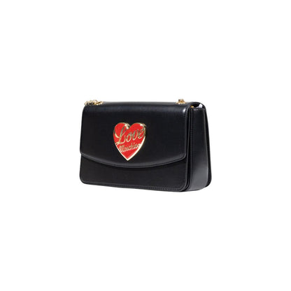 Crossbody Handbag by Love Moschino for women in polyethylene & polyurethane black & gold presents a ornamental silhouette, showcasing a secure flap, ample , and versatile crossbody-strap for a ornamental finish.