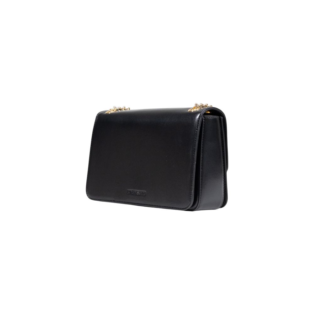 Crossbody Handbag by Love Moschino for women in polyethylene & polyurethane black & gold features a refined silhouette, showcasing a secure flap, organized , and versatile crossbody-strap for a refined finish.