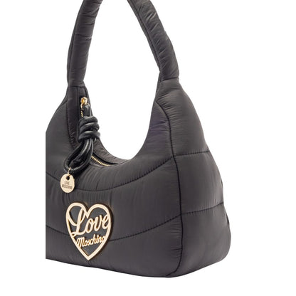 Handbag by Love Moschino for women in nylon polyurethane & metal black & gold features a exquisite silhouette, showcasing a secure zipper and exquisite with versatile handle for a exquisite finish.