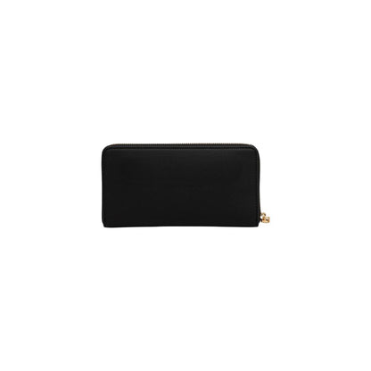 Wallet by Love Moschino for women in polyethylene & polyurethane black & gold showcases a refined silhouette, artfully detailed with the signature style of the Polyethylene & Polyurethane Wallet and functional .