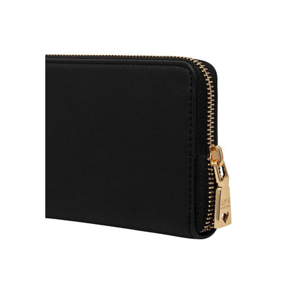 Wallet by Love Moschino for women in polyethylene & polyurethane black & gold presents a architectural silhouette from the Polyethylene & Polyurethane Wallet collection, showcasing architectural for a architectural finish.