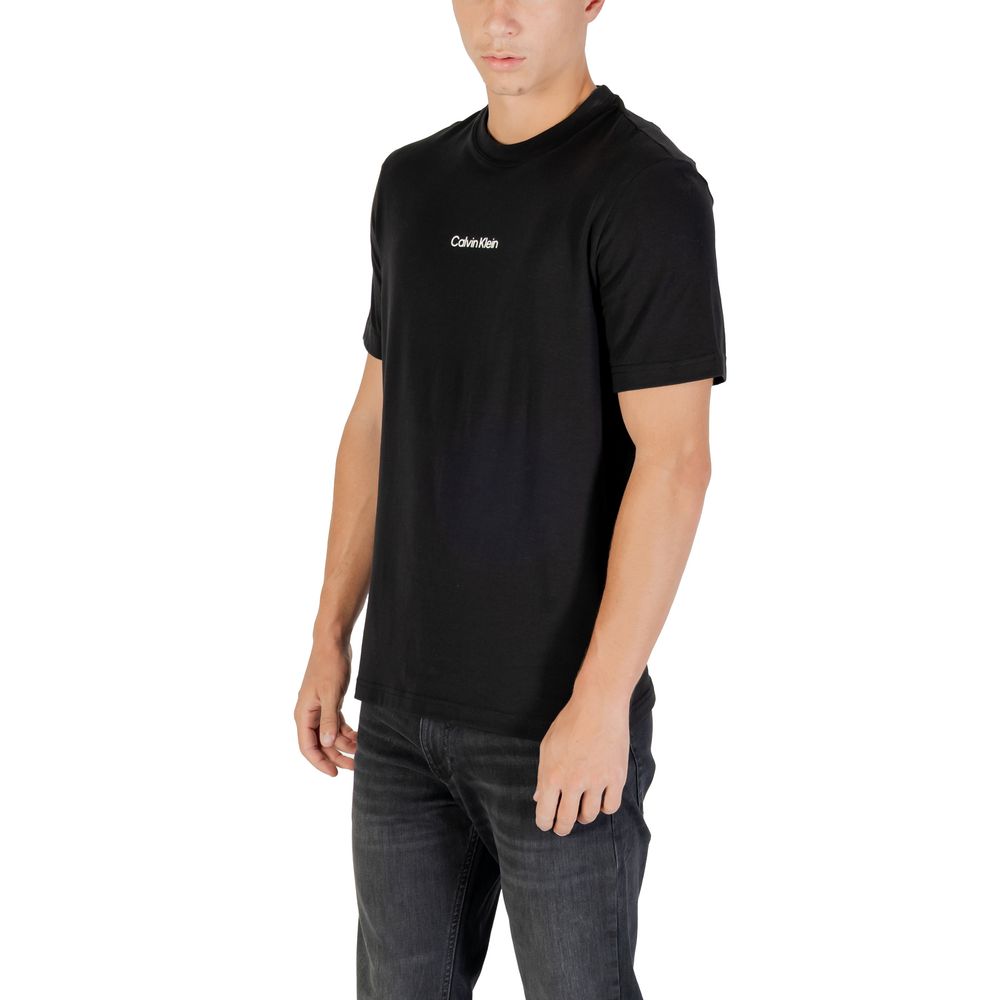 Activewear Top by Calvin Klein Sport for men in stretch polyester cotton black showcases an streamlined silhouette, featuring a refined and detailed with functional for a streamlined finish.