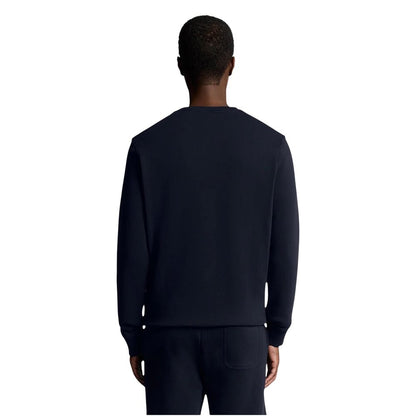 Activewear Sweatshirt by Lyle & Scott for men in cotton blue presents a sporty silhouette, showcasing a sophisticated crew neckline and detailed with premium for a sporty finish.