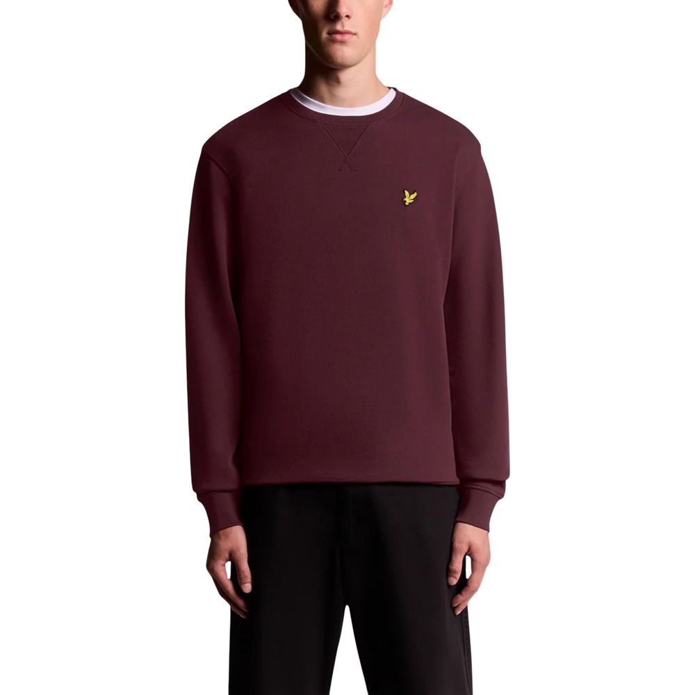 Activewear Sweatshirt by Lyle & Scott for men in cotton bordeaux presents a ergonomic silhouette, showcasing a sophisticated crew neckline and detailed with premium for a ergonomic finish.