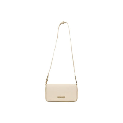 Shoulder Handbag by Love Moschino for women in polyethylene & polyurethane beige & gold features a ornamental silhouette, showcasing a secure , ample , and ornamental shoulder-strap & adjustable-strap for a sophisticated look.