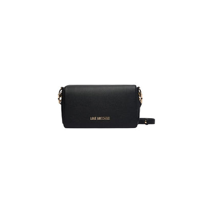 This Shoulder Handbag by Love Moschino for women in polyethylene & polyurethane and black & gold presents a sculptural silhouette featuring a secure , ample , and versatile shoulder-strap & adjustable-strap for a sculptural finish.