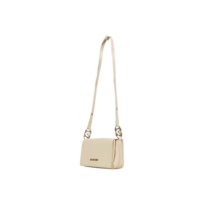 Shoulder Handbag by Love Moschino for women in polyethylene & polyurethane beige & gold features an refined silhouette, showcasing a secure , ample , and versatile shoulder-strap & adjustable-strap for a sophisticated refined aesthetic.