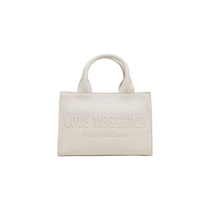 Handbag by Love Moschino for women in polyethylene & polyurethane beige features an refined silhouette, showcasing a secure , ample , and versatile handle for a sophisticated refined aesthetic.