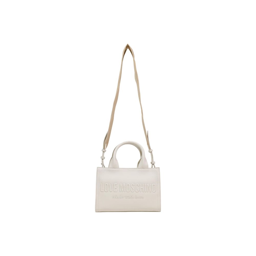 This Handbag by Love Moschino for women in polyethylene & polyurethane and beige presents a sculptural silhouette featuring a secure , ample , and versatile handle for a sculptural finish.