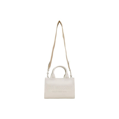 This Handbag by Love Moschino for women in polyethylene & polyurethane and beige presents a sculptural silhouette featuring a secure , ample , and versatile handle for a sculptural finish.