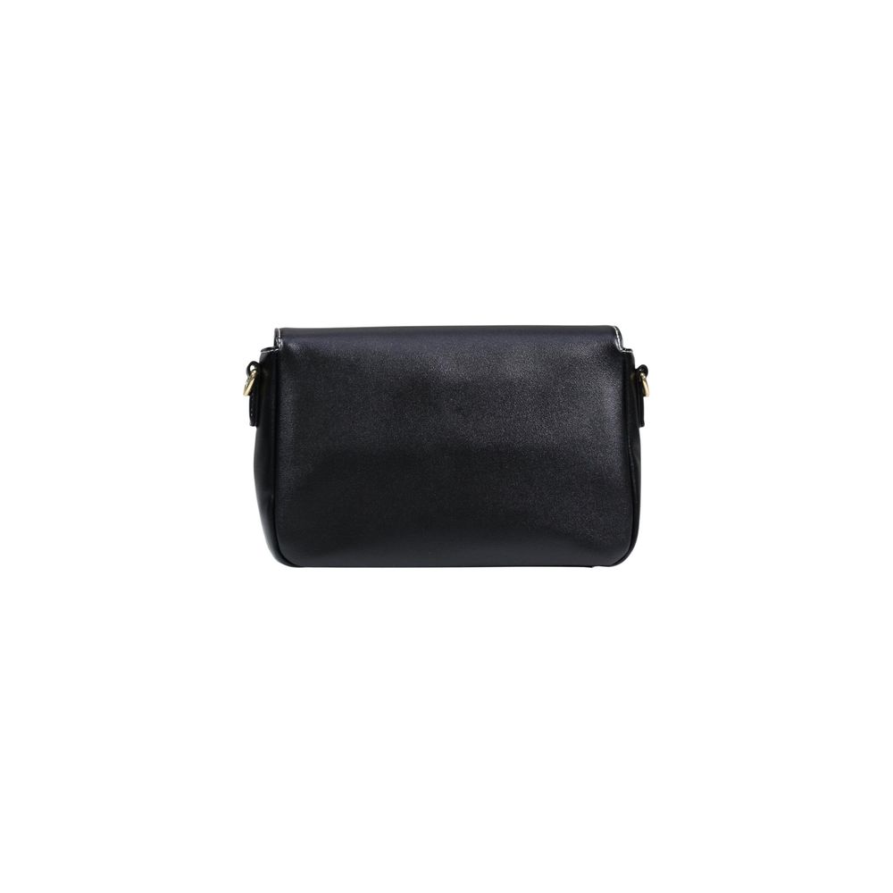 This Crossbody-Shoulder Handbag by Love Moschino for women in polyethylene & polurethane and black & gold presents a sculptural silhouette featuring a secure , ample , and versatile crossbody-strap, shoulder-strap & adjustable-strap for a sculptural finish.