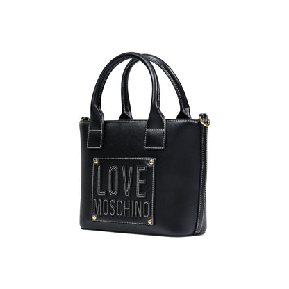 Shoulder Handbag by Love Moschino for women in polyethylene & polyurethane black presents a ornamental silhouette, showcasing a secure , ample , and versatile shoulder-strap, adjustable-strap, detachable-strap & handle for a ornamental finish.