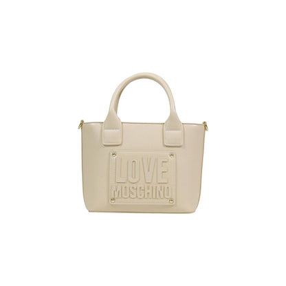 Shoulder Handbag by Love Moschino for women in polyethylene & polyurethane cream features a exquisite silhouette, showcasing a secure and exquisite with versatile shoulder-strap, adjustable-strap, detachable-strap & handle for a exquisite finish.