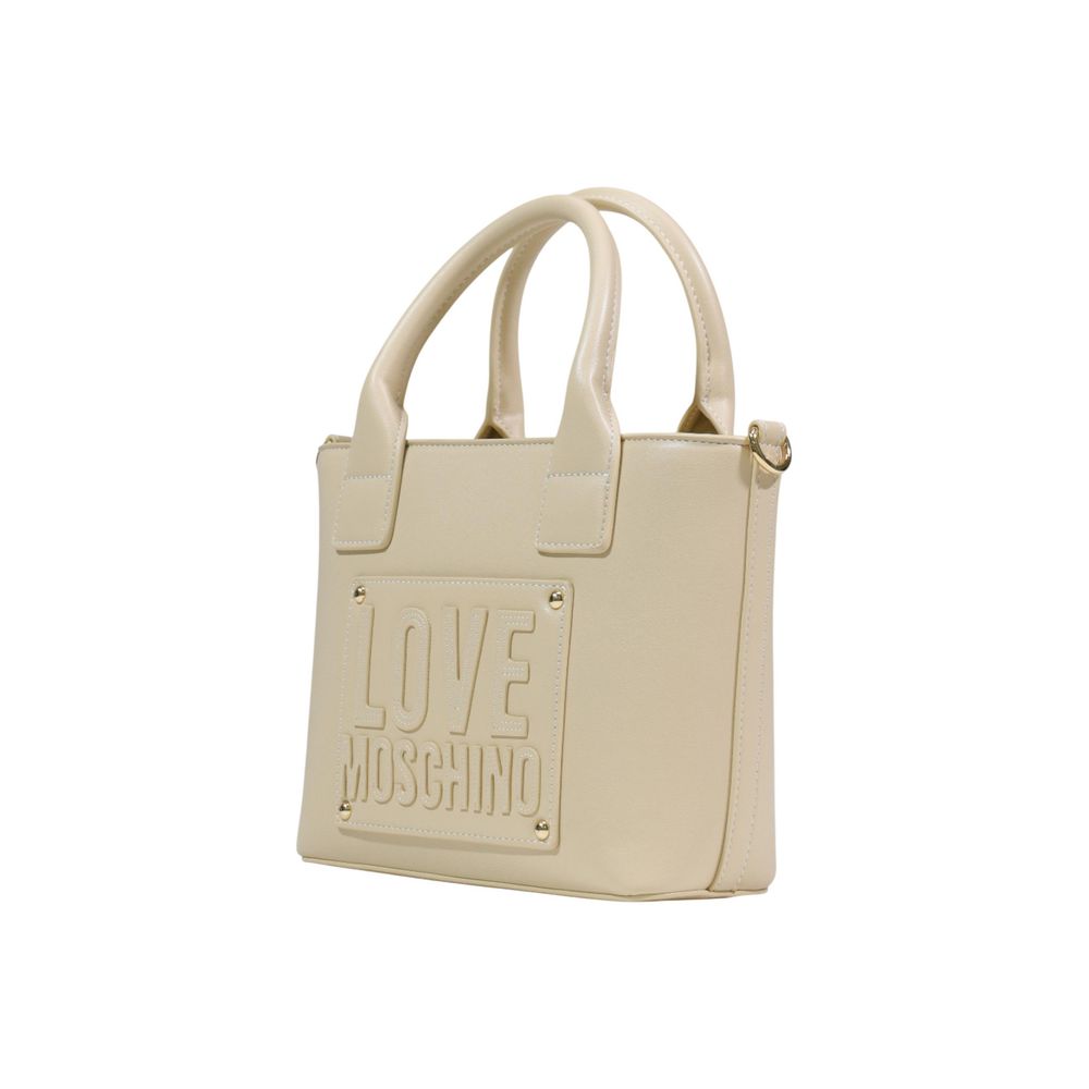 Shoulder Handbag by Love Moschino for women in polyethylene & polyurethane cream presents a ornamental silhouette, showcasing a secure , ample , and versatile shoulder-strap, adjustable-strap, detachable-strap & handle for a ornamental finish.