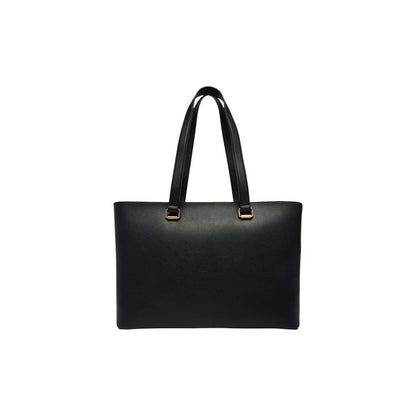 Shopper Handbag by Love Moschino for women in polyethylene & polyurethane black & gold features a refined silhouette, showcasing a secure flap & magnetic, organized , and versatile handle for a refined finish.