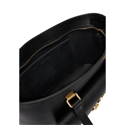 Shopper Handbag by Love Moschino for women in polyethylene & polyurethane black & gold features an refined silhouette, showcasing a secure flap & magnetic, ample , and versatile handle for a sophisticated refined aesthetic.