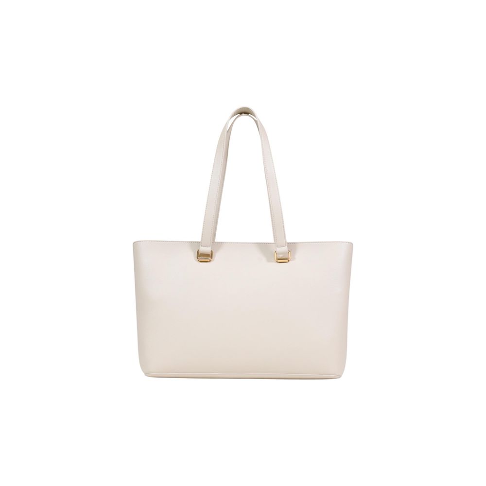 Shopper Handbag by Love Moschino for women in polyethylene & polyurethane beige & gold features a refined silhouette, showcasing a secure flap & magnetic, organized , and versatile handle for a refined finish.