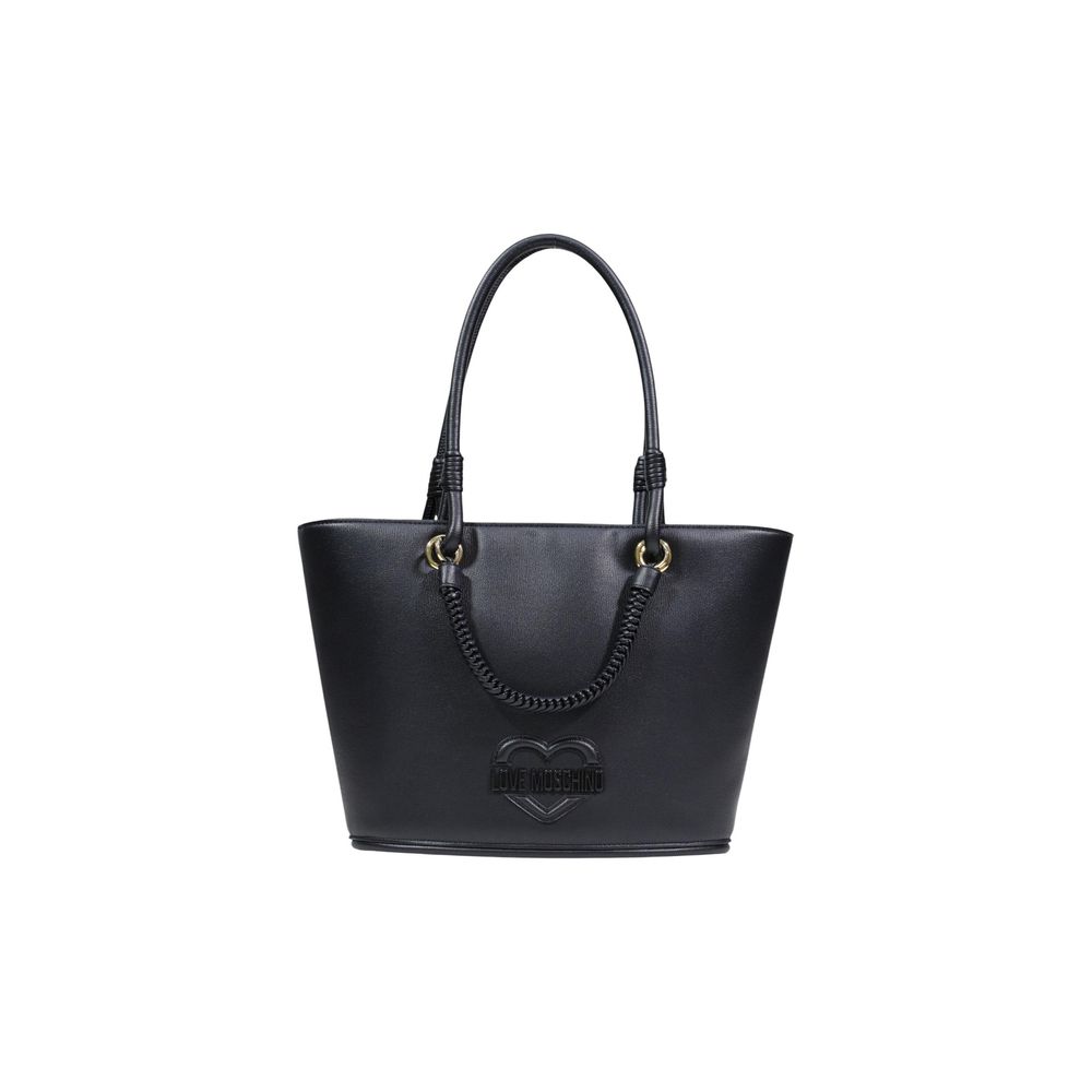 Handbag by Love Moschino for women in polyethylene & polyurethane black presents a ornamental silhouette, showcasing a secure , ample , and versatile handle for a ornamental finish.