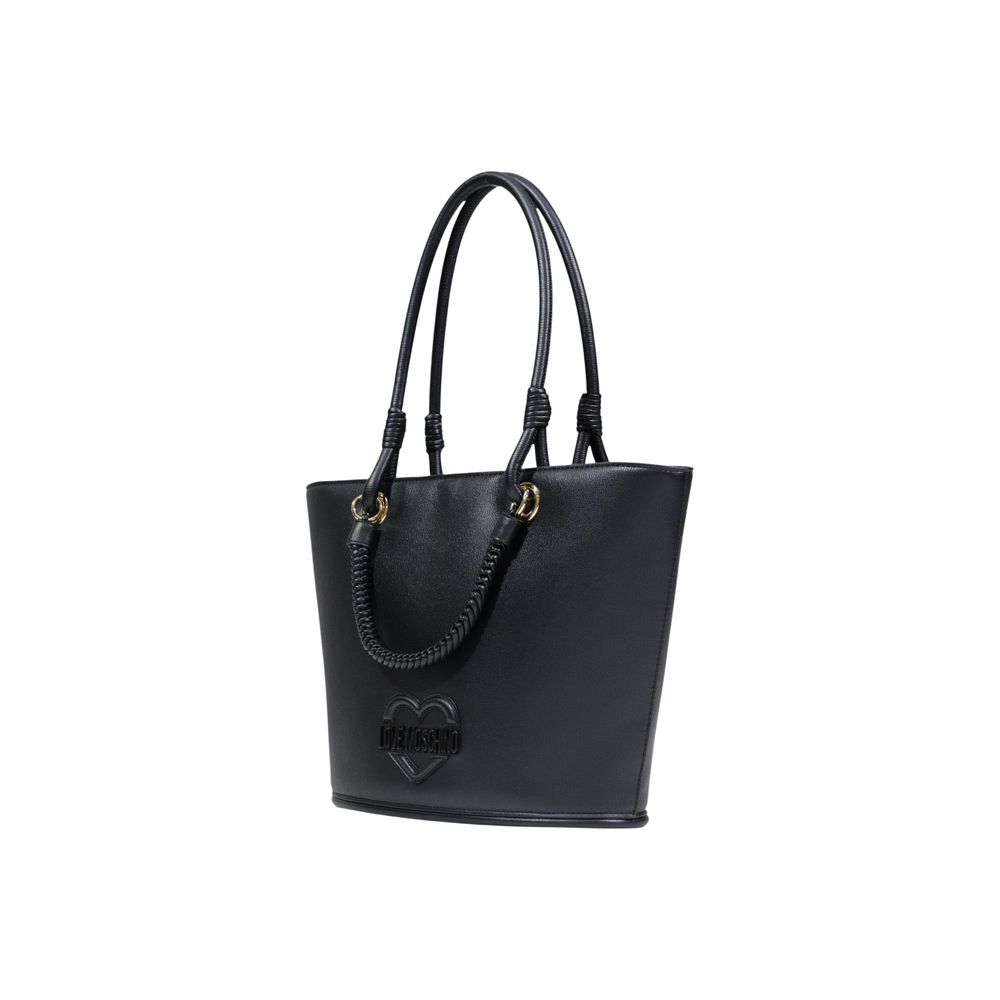 Handbag by Love Moschino for women in polyethylene & polyurethane black features a exquisite silhouette, showcasing a secure and exquisite with versatile handle for a exquisite finish.