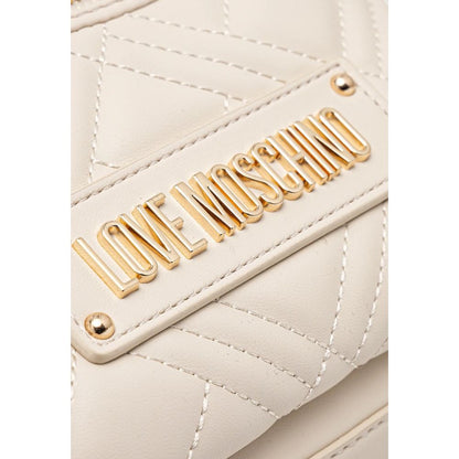 Backpack by Love Moschino for women in polyethylene & polyurethane beige & gold features a stately Quilted Polyethylene & Polyurethane Backpack design, showcasing a secure zipper, ample , and versatile handle, backpack-strap & adjustable-strap for a stately finish.