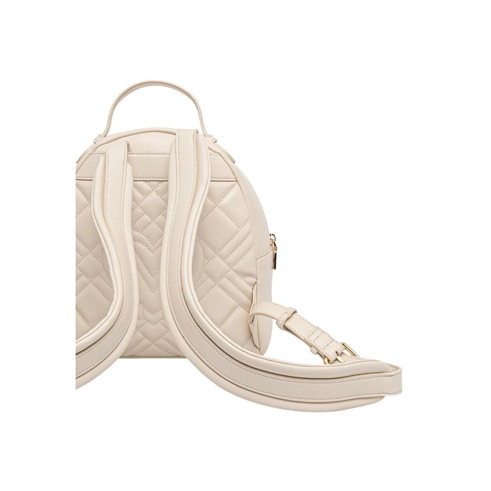 Backpack by Love Moschino for women in polyethylene & polyurethane beige & gold features a architectural Quilted Polyethylene & Polyurethane Backpack design with a secure zipper, ample , and versatile handle, backpack-strap & adjustable-strap for a architectural finish.