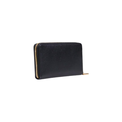 Wallet by Love Moschino for women in polyethylene & polurethane black & gold showcases a refined silhouette, artfully capturing the essence of the refined Polyethylene & Polurethane Wallet design with functional .