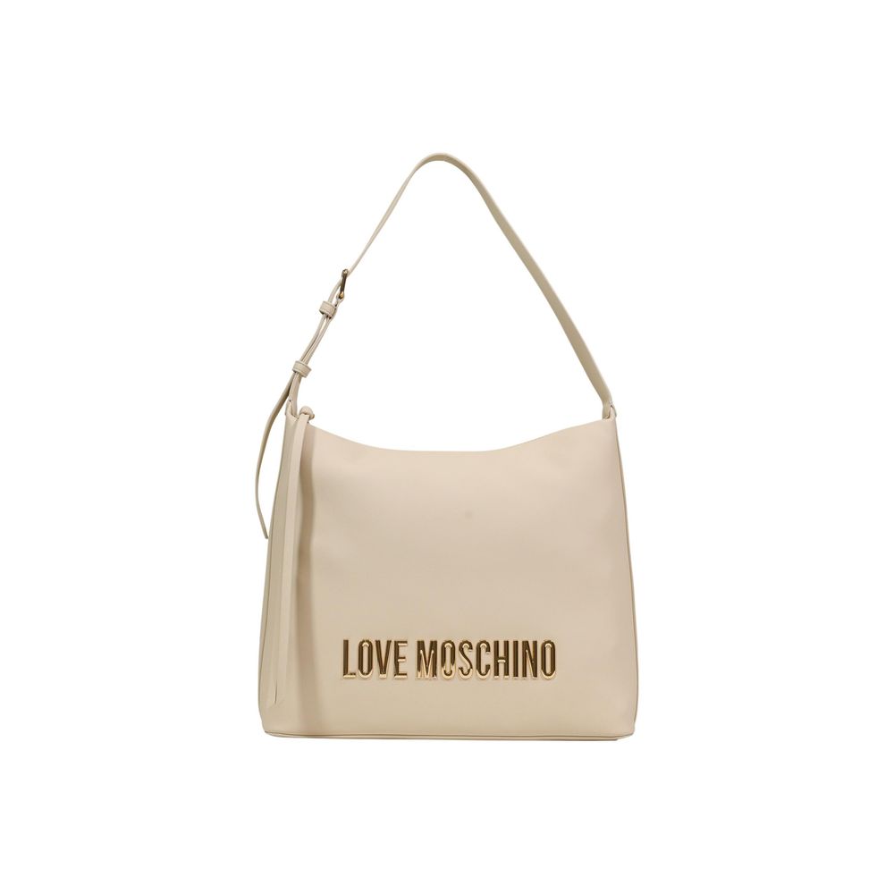 This Shoulder Handbag by Love Moschino for women in polyethylene & polyurethane and beige presents a sculptural silhouette featuring a secure , ample , and versatile shoulder-strap & adjustable-strap for a sculptural finish.