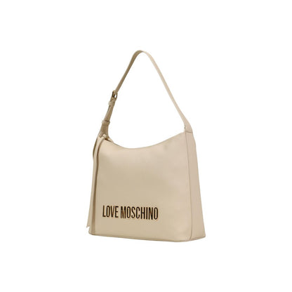 Shoulder Handbag by Love Moschino for women in polyethylene & polyurethane beige features an refined silhouette, showcasing a secure , ample , and versatile shoulder-strap & adjustable-strap for a sophisticated refined aesthetic.