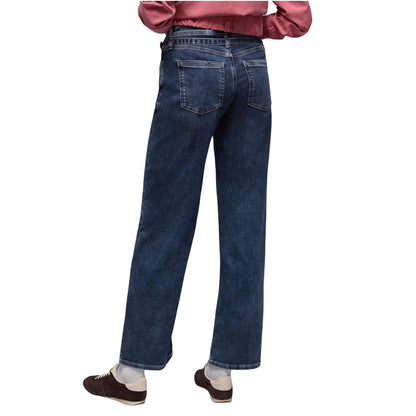 Jeans by Street One for women in stretch denim cotton blue presents a refined pantology silhouette, artfully defined by a refined pantology relaxed-fit & wide, long, and a sophisticated mid rise.