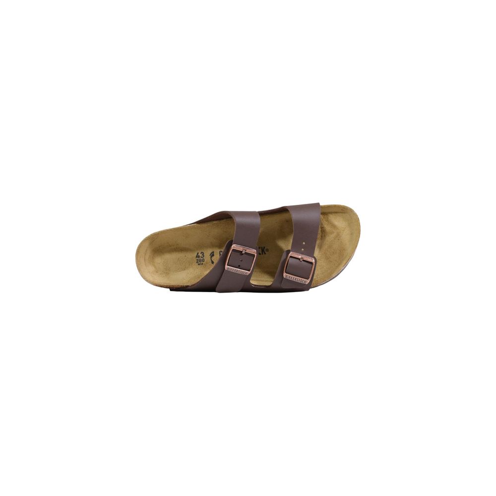 Flat Sandals by Birkenstock for men in latex & cork brown features an architectural silhouette, showcasing the architectural Men's Latex & Cork Flat Sandals with a flat and .