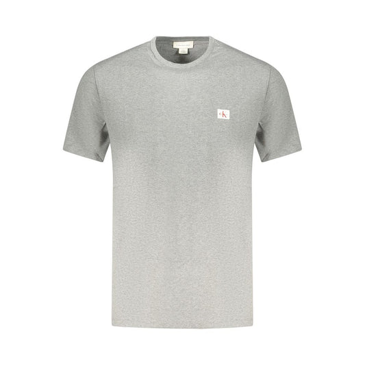 T-Shirt by Calvin Klein for men in cotton gray showcases a unassuming silhouette, artfully detailed with a refined and unassuming for a sophisticated, contemporary look.