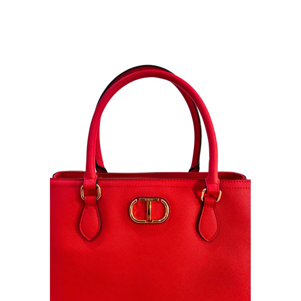Shoulder Bag by Twinset for women in polyurethane gold, multicolor, red, white & signature features a distinguished silhouette, showcasing a secure magnetic & button and distinguished built-in-compartments with versatile shoulder-strap & adjustable-strap for a distinguished finish.