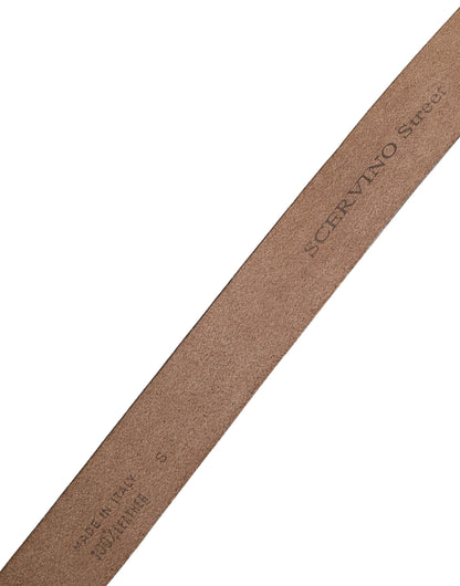 Scervino Street Leather & Metal Belt - Green Silver Print