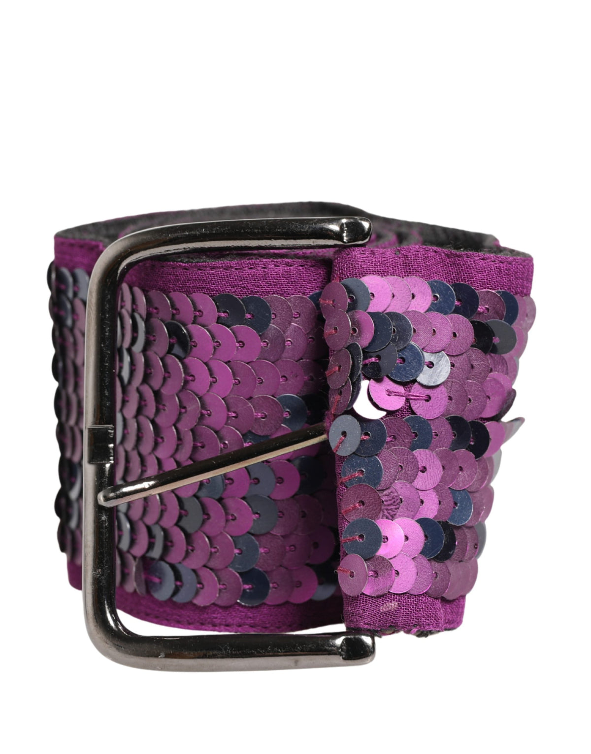 GF Ferre Polyester & Viscose Belt - Purple Silver