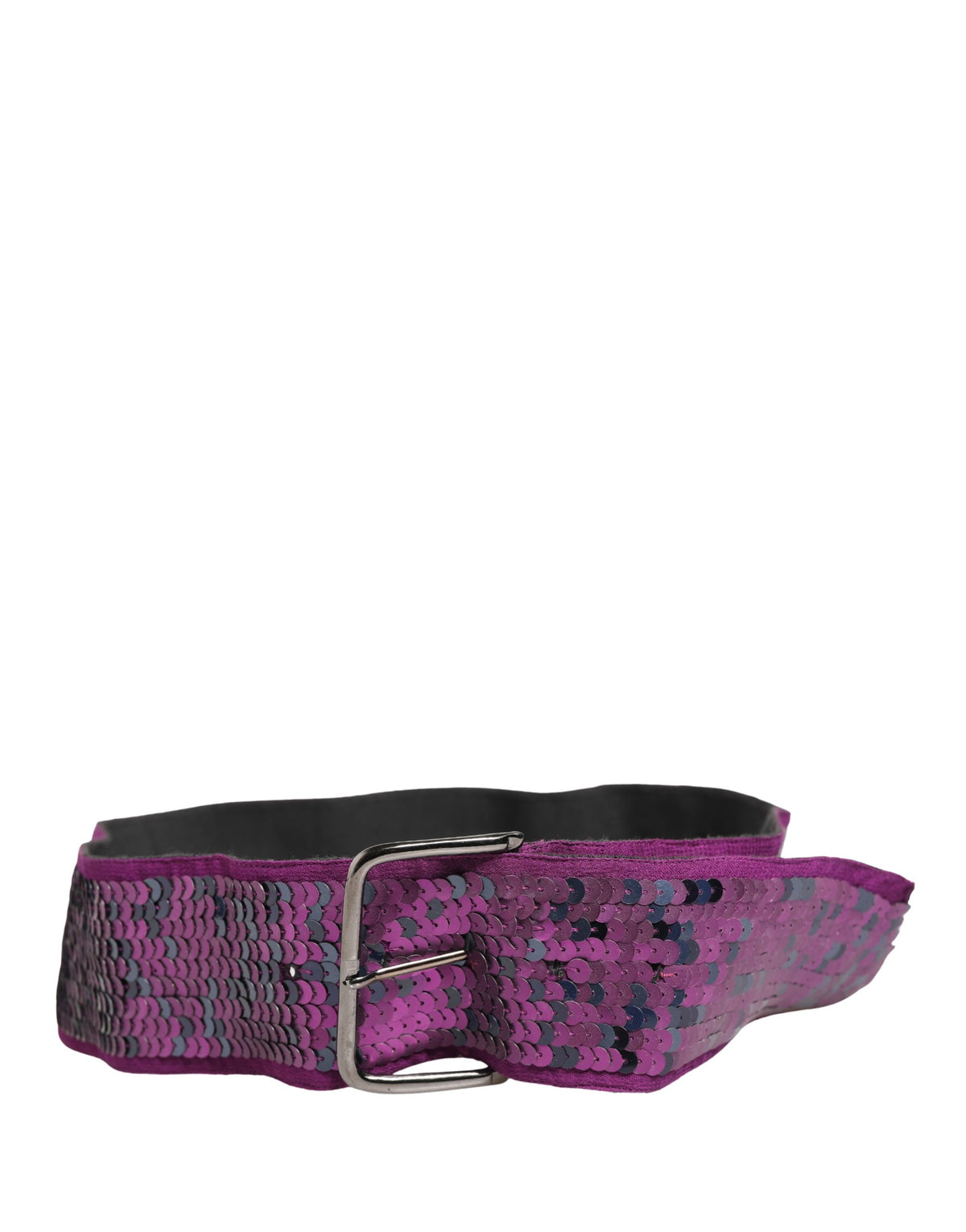 GF Ferre Polyester & Viscose Belt - Purple Silver