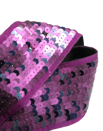 GF Ferre Polyester & Viscose Belt - Purple Silver