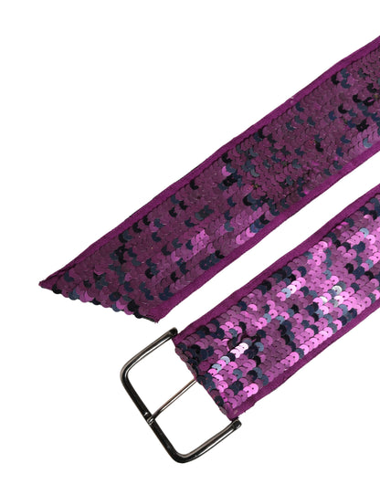 GF Ferre Polyester & Viscose Belt - Purple Silver