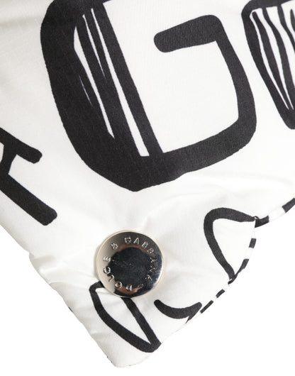 Dolce & Gabbana White Logo Print Whole Head Wrap Capello Hat