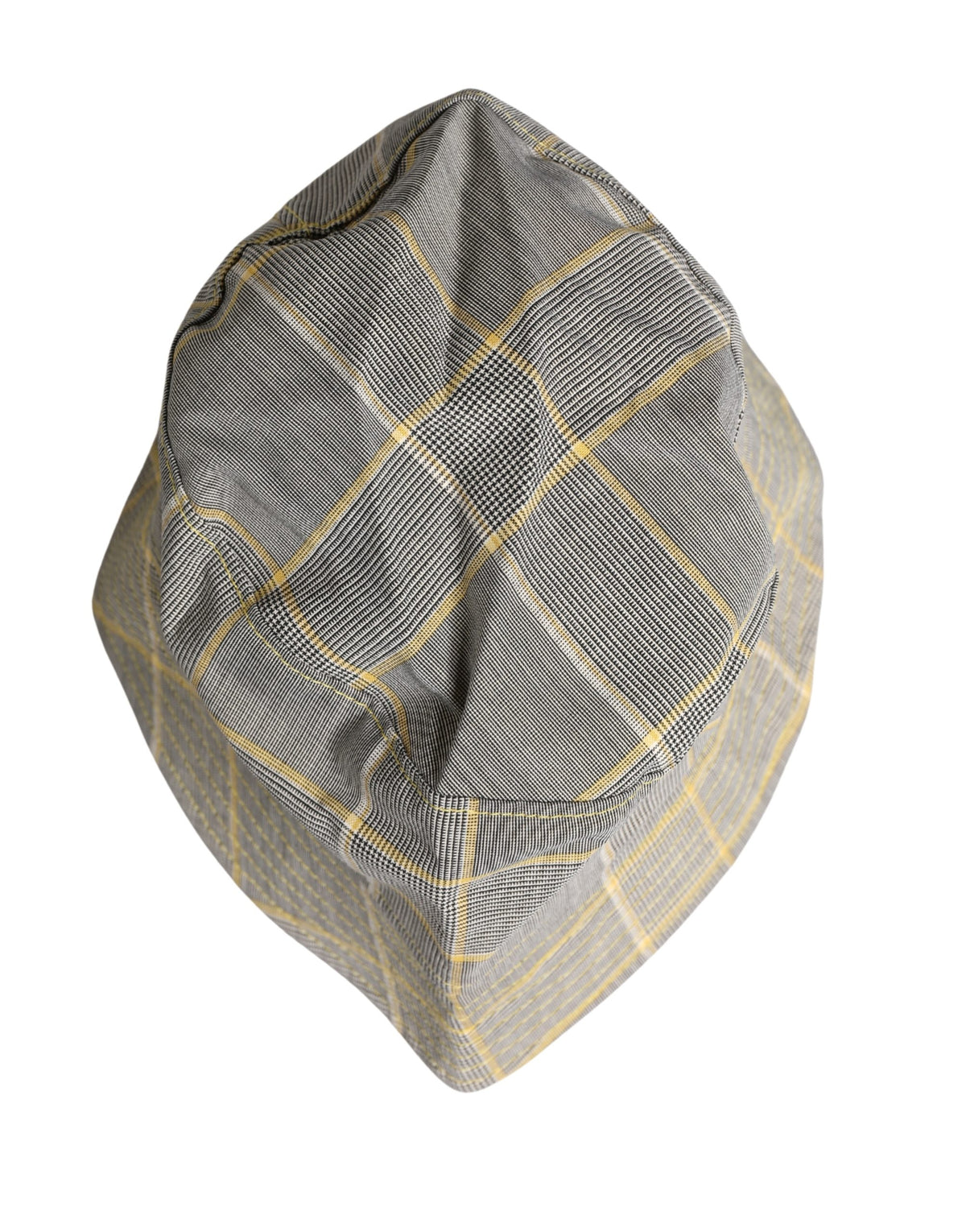 Dolce & Gabbana Polyester & Virgin Wool Bucket Hat - Gray Patterned Checkered