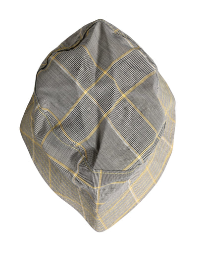 Dolce & Gabbana Polyester & Virgin Wool Bucket Hat - Gray Patterned Checkered