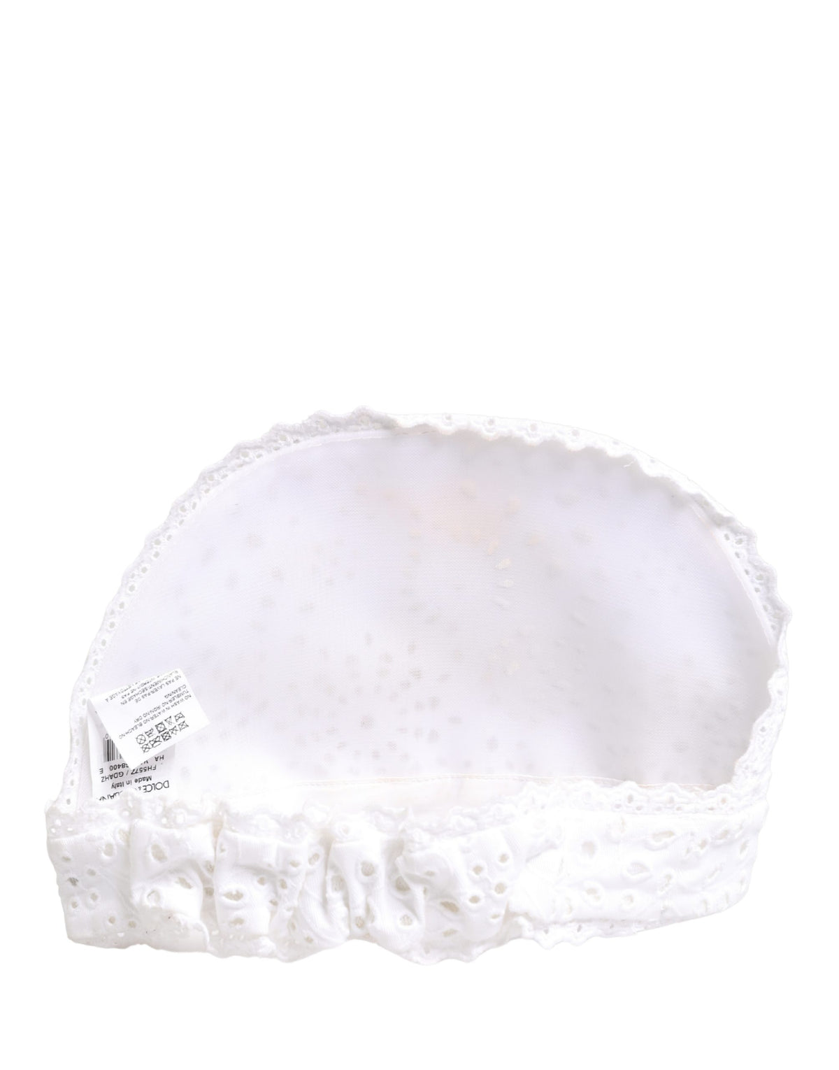 Dolce & Gabbana Cotton Polyester Viscose & Crystal Hat - White Signature