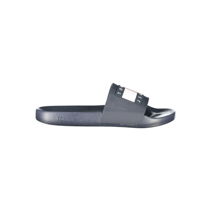 Slippers by Tommy Hilfiger for men in polyurethane and blue & print presents a sculptural silhouette as Men's Polyurethane Slippers, featuring a sculptural and a sculptural for refined comfort.