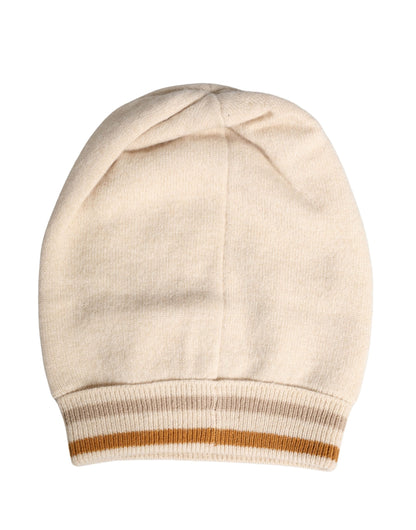 Dolce & Gabbana Beige Cashmere Knitted Women Winter Beanie Hat