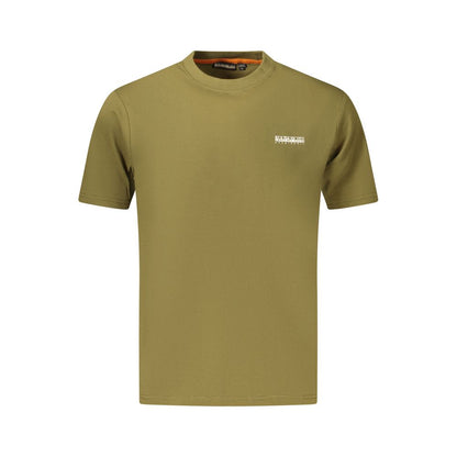 T-Shirt by Napapijri for men in cotton green features an on trend silhouette, perfectly showcasing a on trend and for an elevated aesthetic.