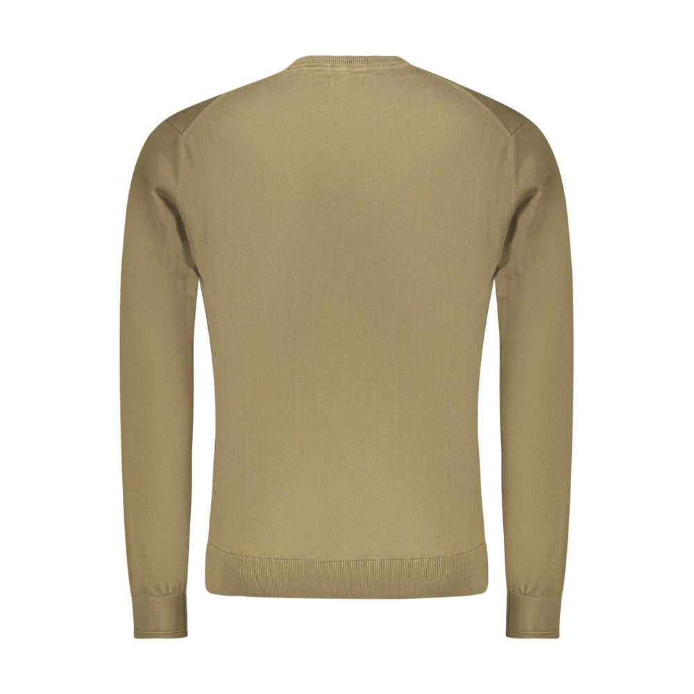 Sweater by Napapijri for men in cotton green features an tactile silhouette, showcasing a sophisticated and tactile for a refined finish.